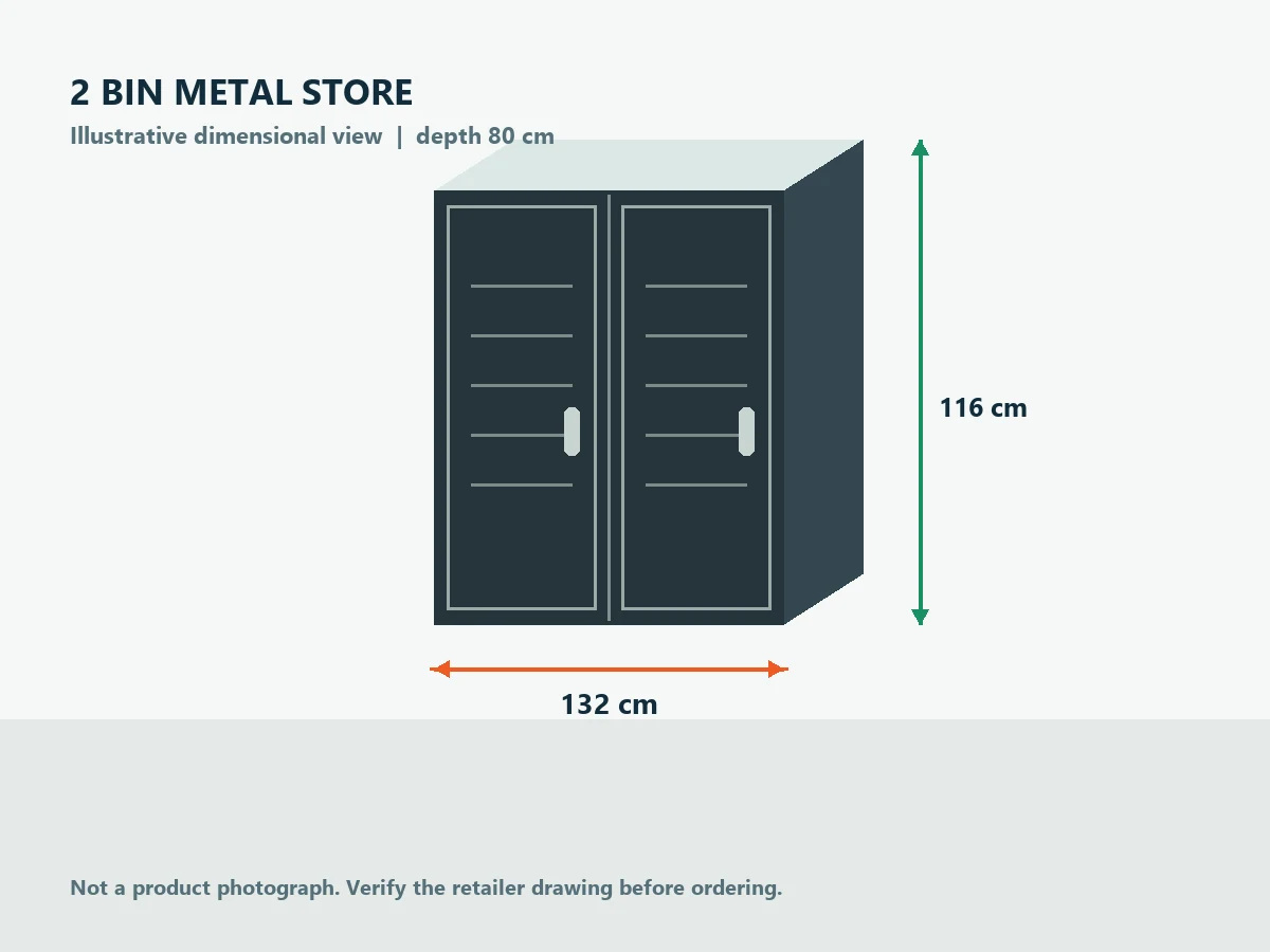 Trimetals Double 240L Anthracite Bin Store