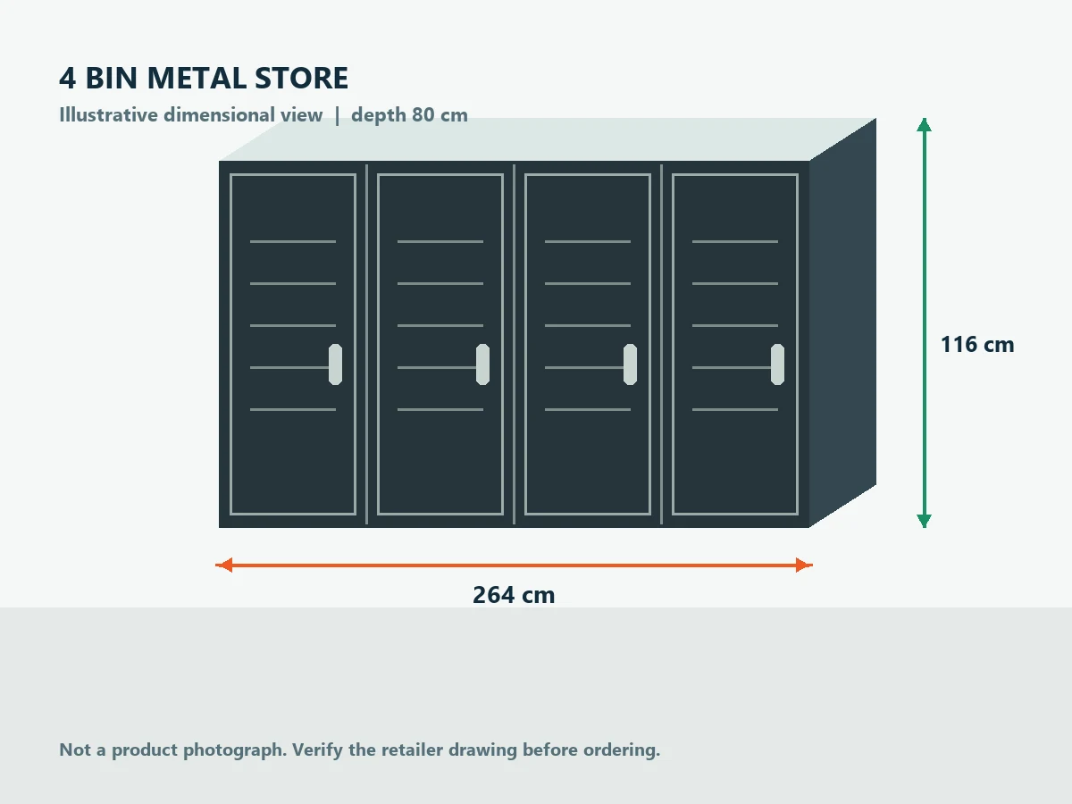 Trimetals Quad 240L Anthracite Bin Store