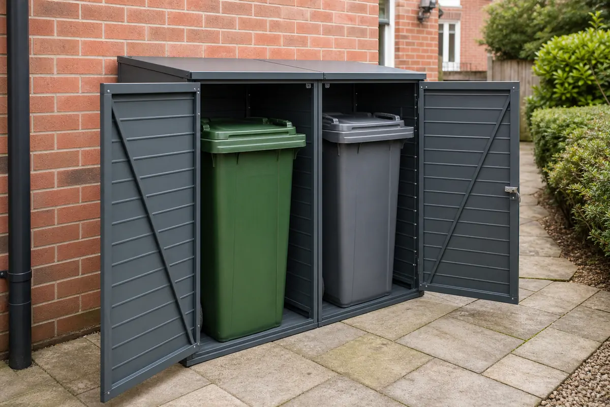 vidaXL 2-Bin Store, Black Steel