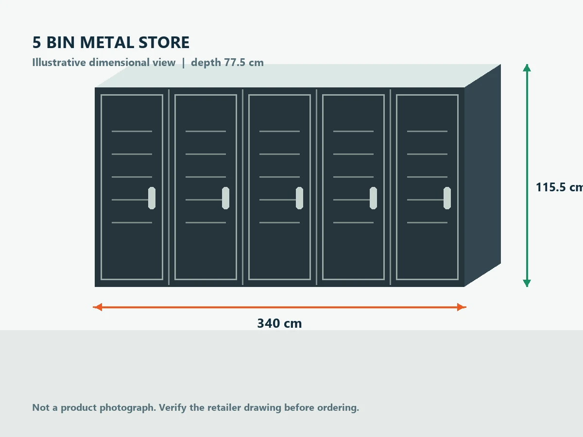 vidaXL 5-Bin Store, Anthracite Steel